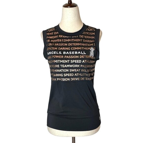 Touch By Alyssa Milano Active Black Sleeveless Angels Baseball Tank Top Size S - Picture 1 of 11
